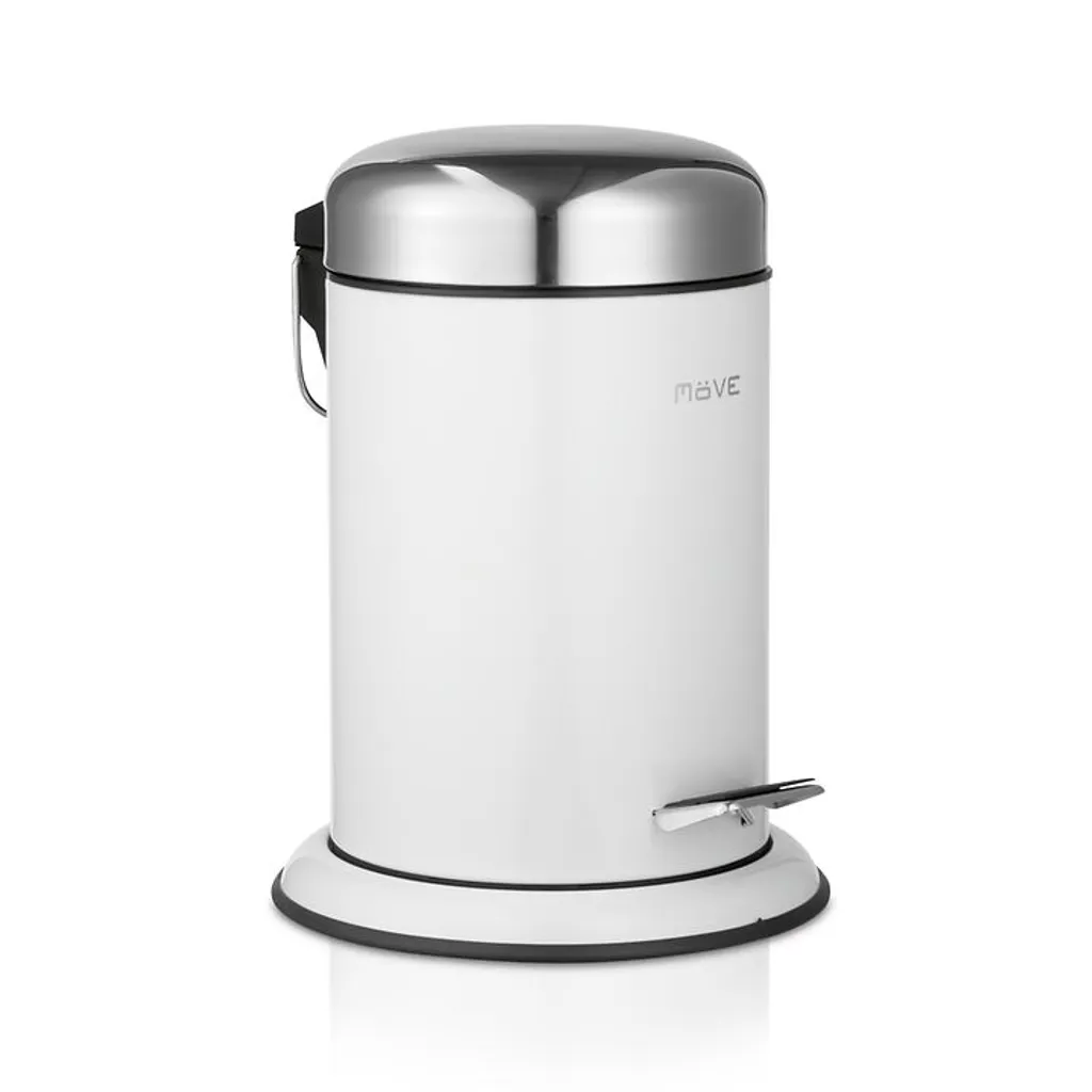 MÖVE 40891-001 Pattumiera Bagno 3L - Acciaio Inox Bianco Anti-Ruggine