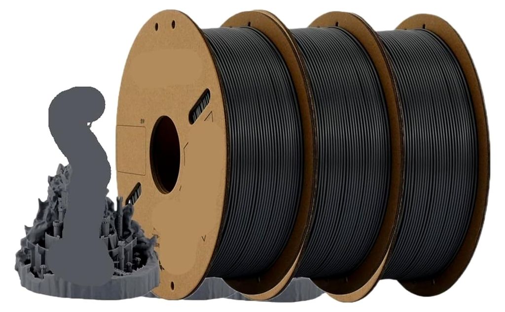 PLA-Filament 1,75 mm für FDM-Drucker, gemischte Farbpackung mit 5/10 Rollen (3 Rollen Grau)