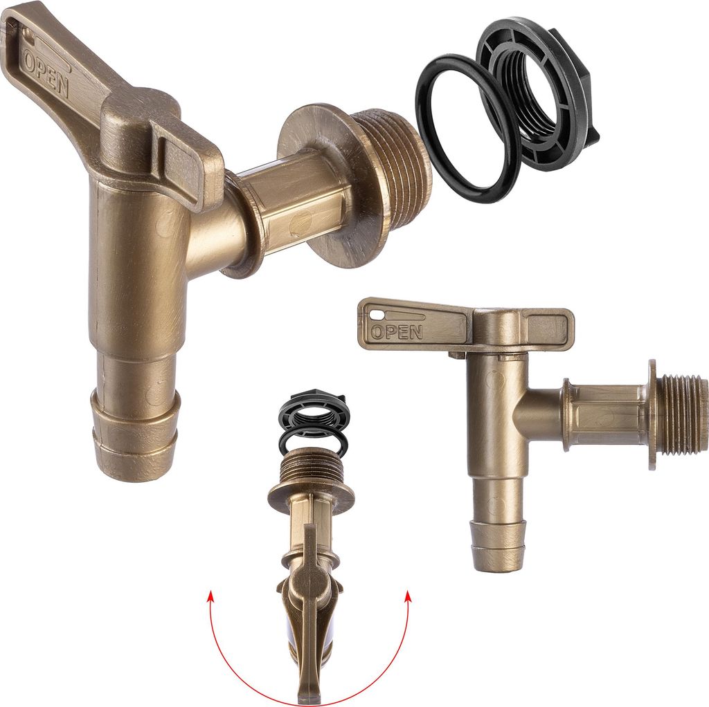 KADAX Wasserhahn für Tankhahn, Ventilanschluss, 3/4 DeSprayer-Fass für Behälter