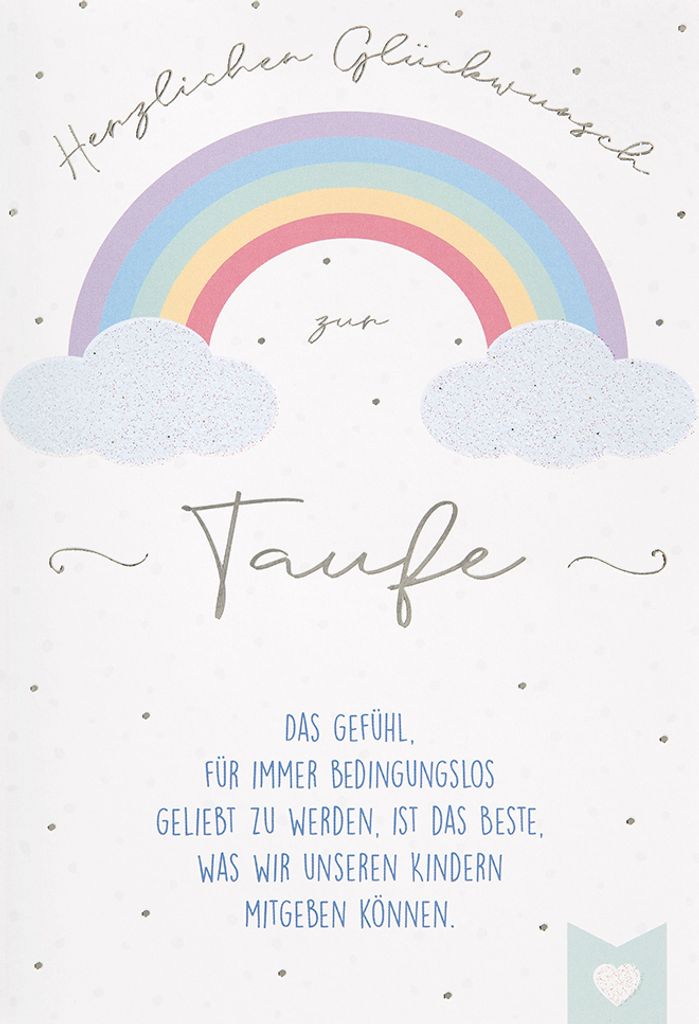 Taufe Glückwunschkarte im Format 115x17cm mit Umschlag