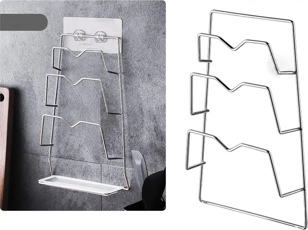 Support de couvercle à 3 niveaux en acier inoxydable avec design compact - 2