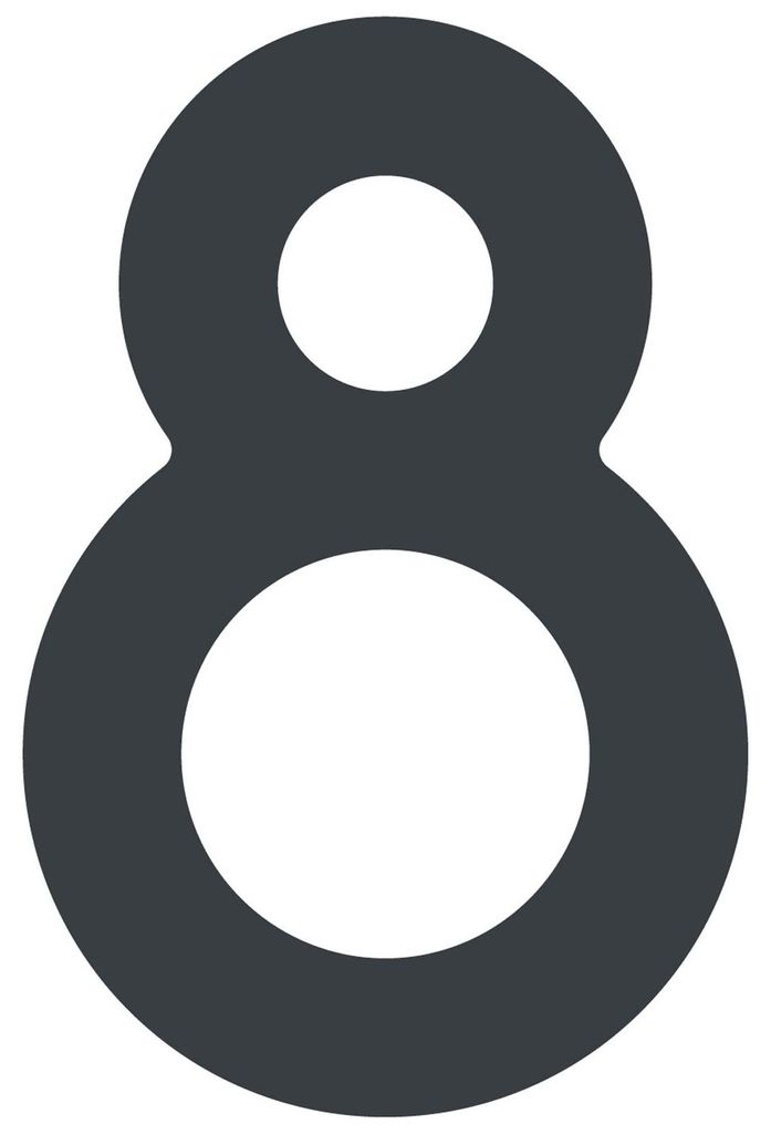 Selbstklebende Hausnummer "8" - 76 mm in Anthrazit