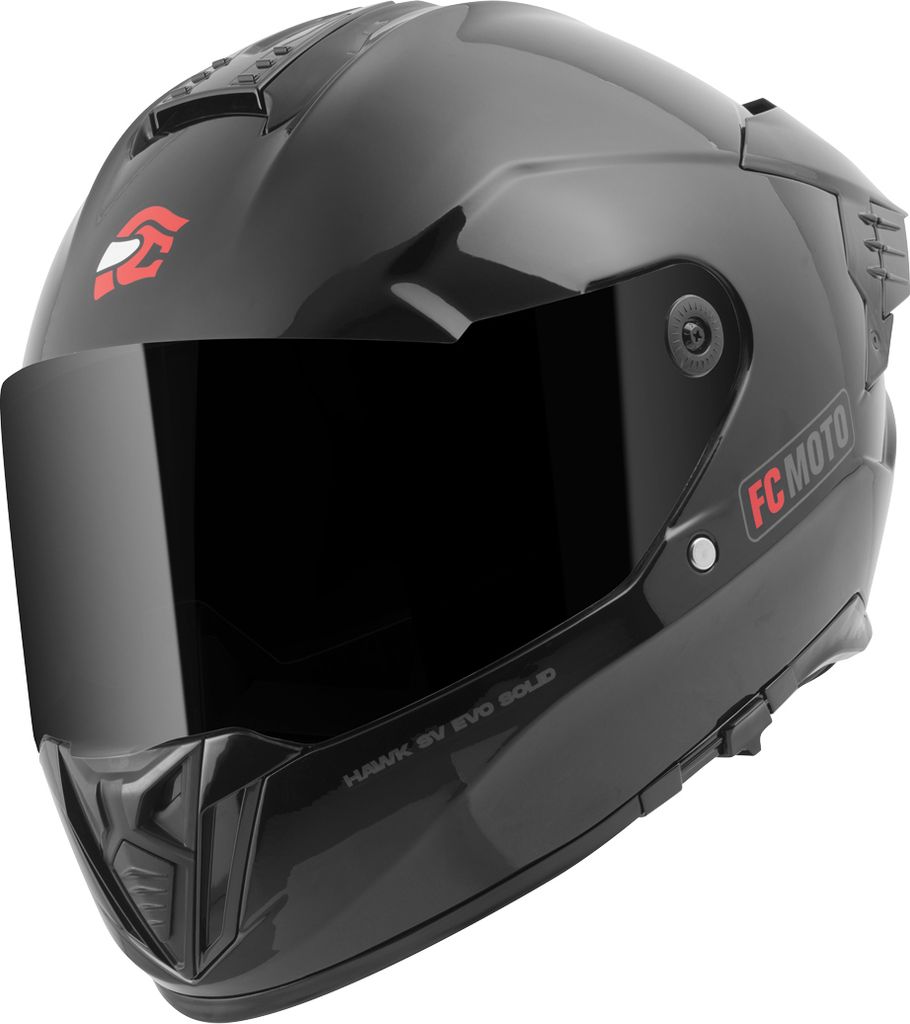 FC-Moto Hawk EVO Solid Helm, schwarz, M