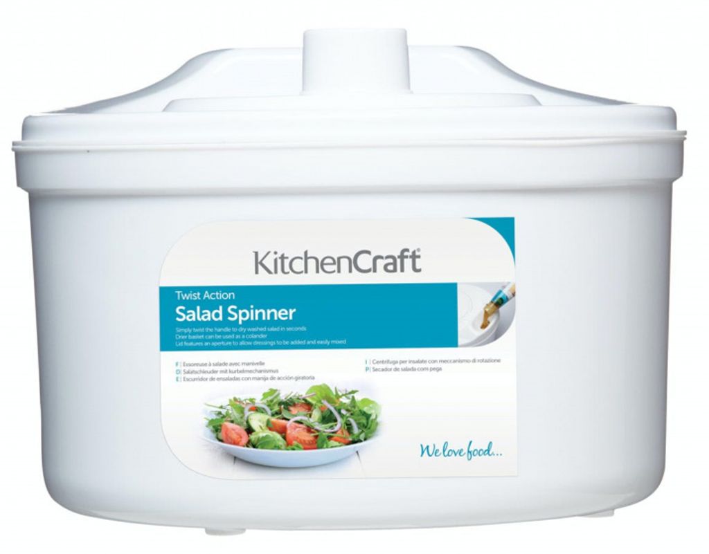 KitchenCraft Zentrifuge und Dresser de Salate de BPA-freier Kunststoff de, 22,5 cm - White