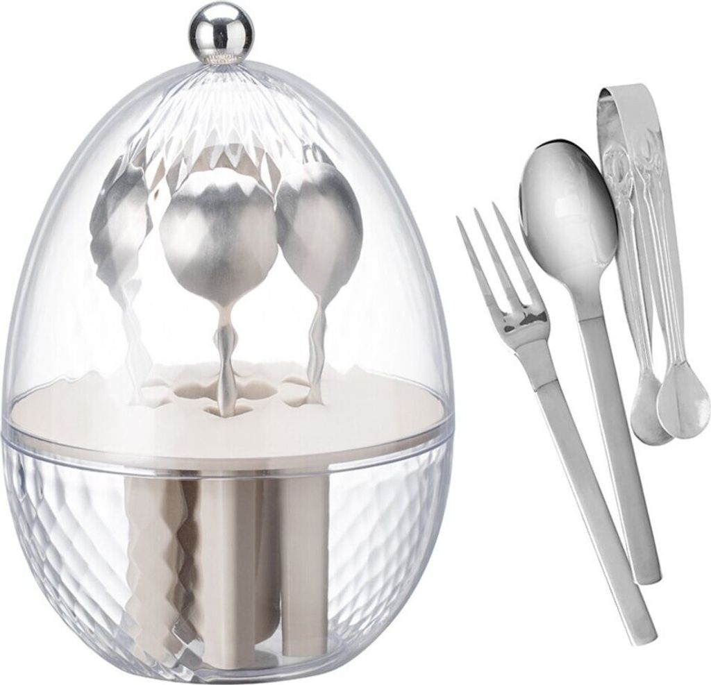 13 Tlg. Besteck-Set aus 18/10 Edelstahl in Ei-Box Essbesteck-Set Mehrzweckbesteck Silber