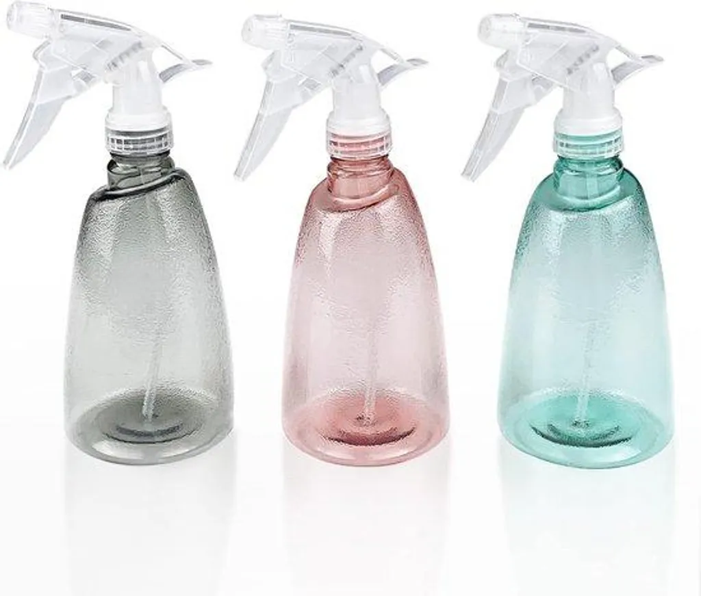 Lot 3 pulvérisateurs à gâchette réglable 500ml, flacon transparent DIY