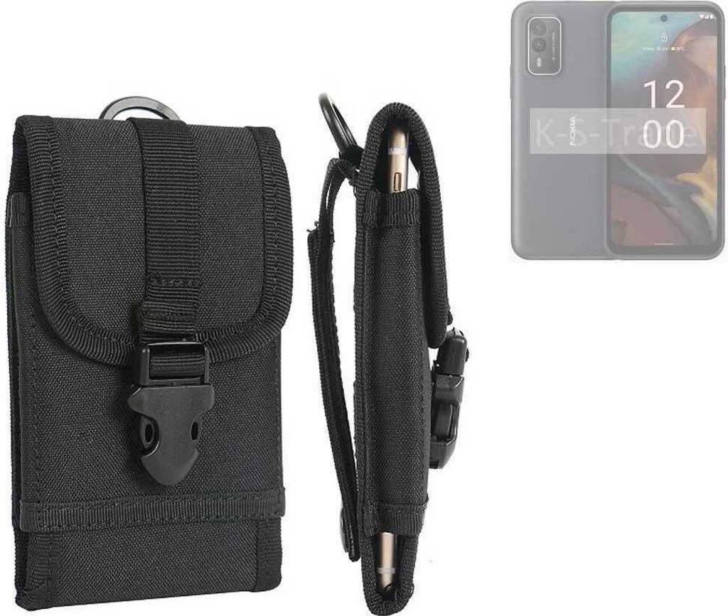 K-S-Trade Holster Handy Hülle kompatibel mit HMD XR21 Holster Handytasche Gürtel Tasche Schutz Hülle Robust Outdoor schwarz