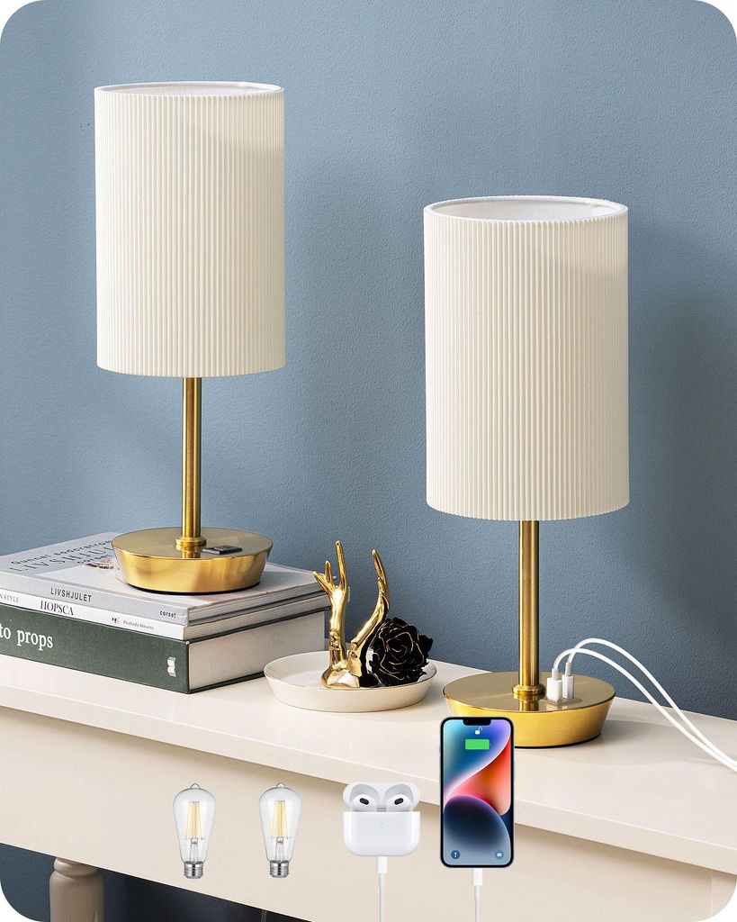 EDISHINE LED Set de 2 lampes de chevet à variateur tactile, Image du produit 