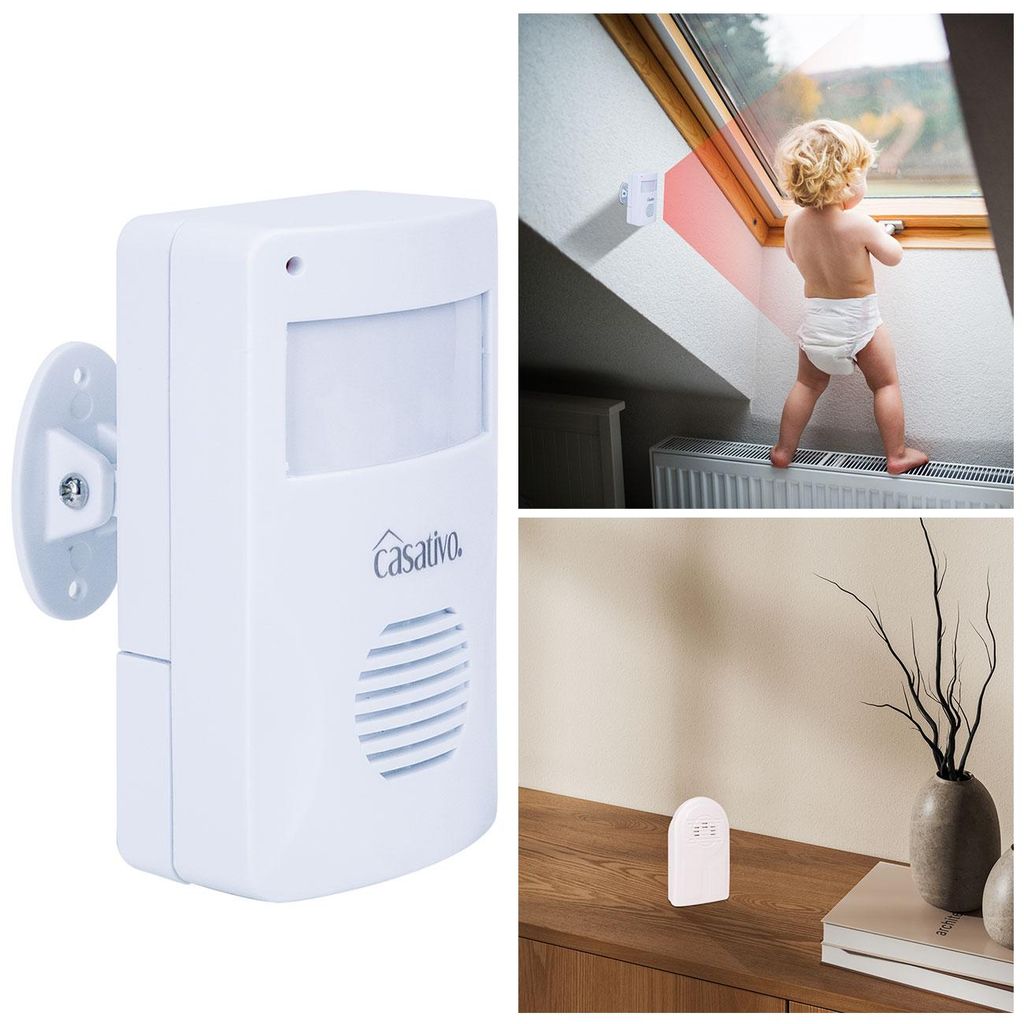 Funk-Durchgangsmelder mit PIR-Sensor, 8m, Batterie. Produktbild 