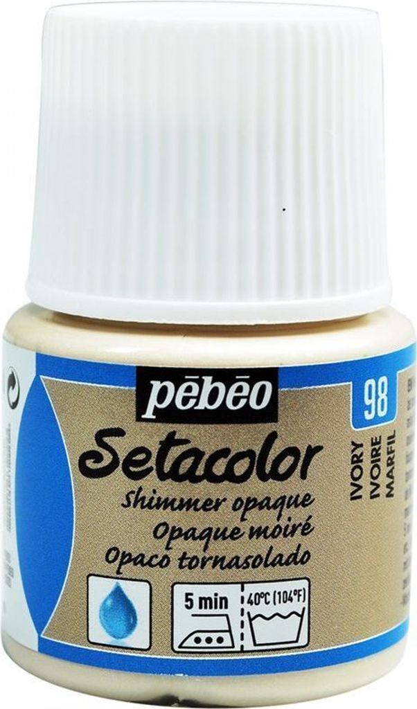 Setacolor opak Textilfarbe mit Metalleffekt - Elfenbein - 45 ml