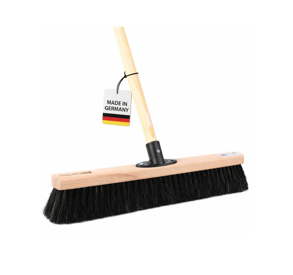Sehr weicher Naturhaar Rosshaar Saalbesen 50cm Breit mit Stiel Besenstiel 160cm Lang Rosshaarbesen Holz Besen Feger weiche Borsten für Innen