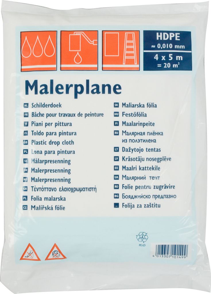 Abdeckplane Abdeckfolie HDPE 10 my „profi“ 4 x 5 m Produktbild 