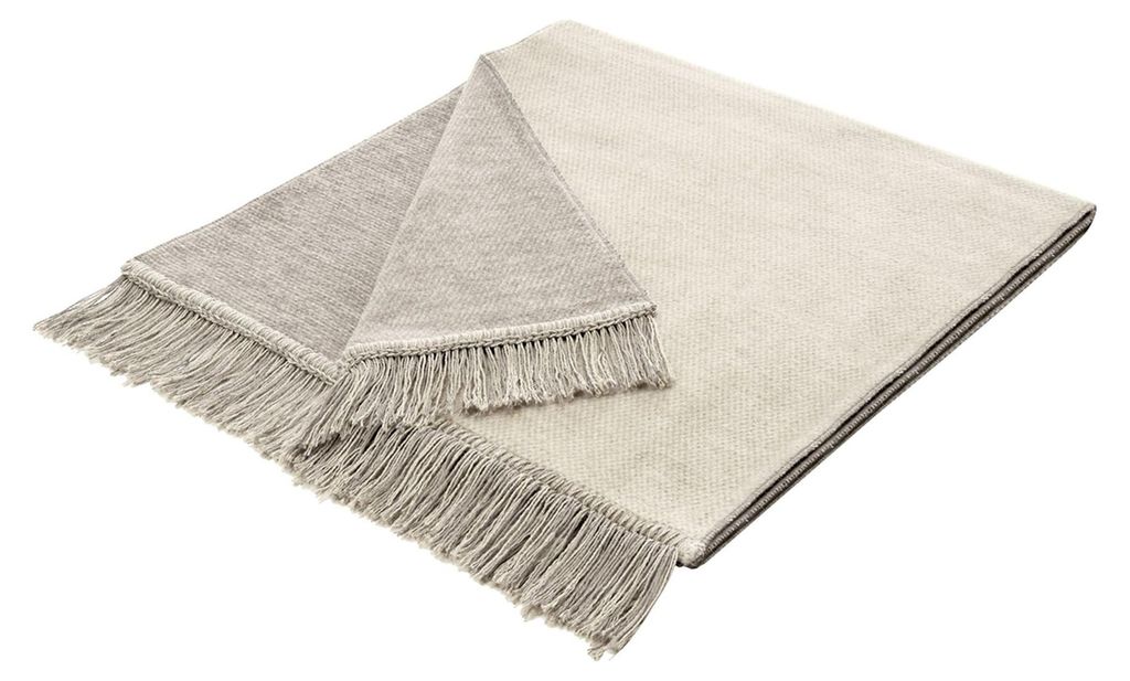 Biederlack Plaid mit Fransen Cover Baumwolle Design Salt & Produktbild 