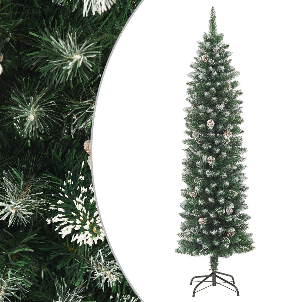 Ankonbej Künstlicher Weihnachtsbaum mit Ständer Schlank 240 cm PVC