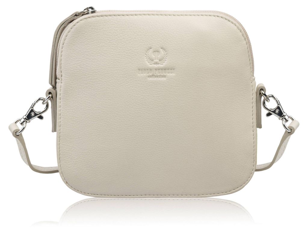 Damen kleine Leder Clutch Tasche Crossbody Handtasche beige Paolo Peruzzi AY-24-BG