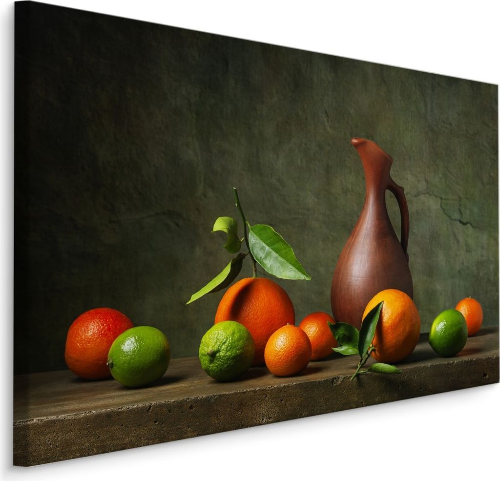 Fabelhafte Canvas LEINWAND BILDER 100x70 cm XXL Kunstdruck Essen Obst Orangen Limetten