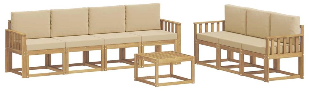 7-teiliges Gartenmöbel-Set aus Akazienholz, modernes Design, modular, Modul 59x59x37 cm