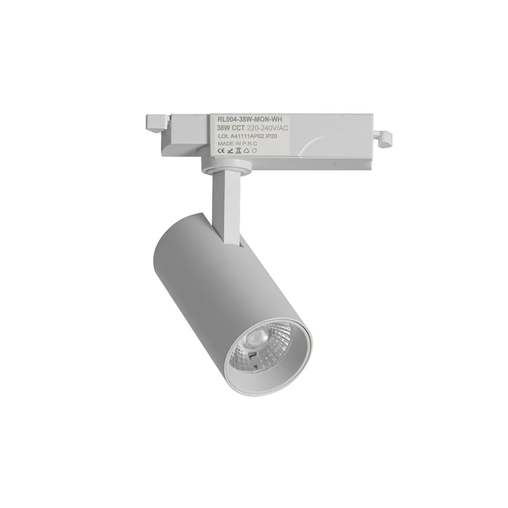 Projecteur LED 38W Rail Blanc - 3 Températures de Couleur Personnalisables