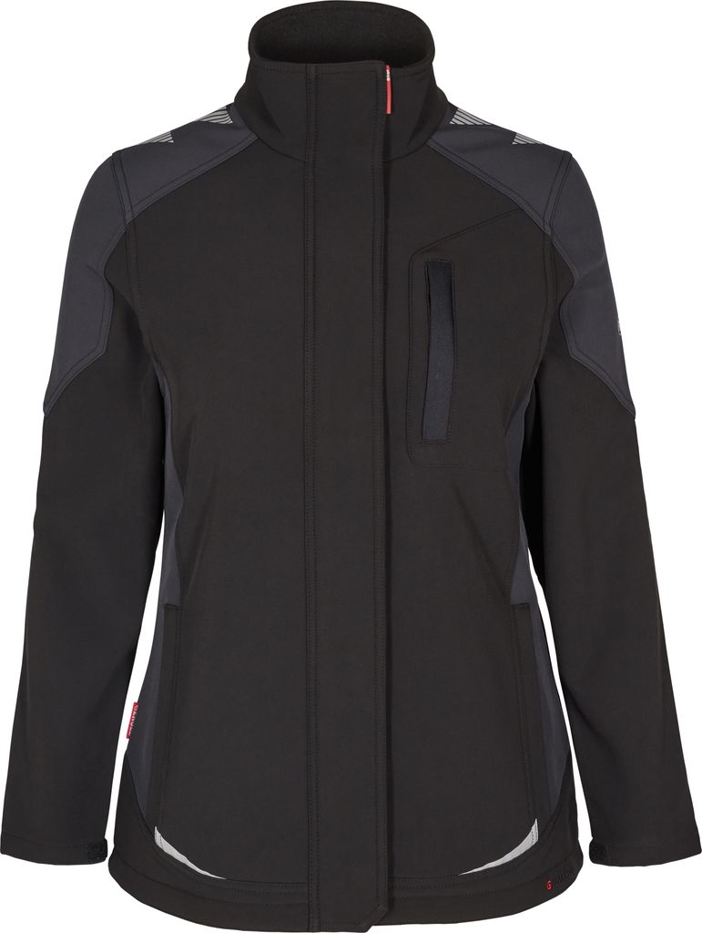 F. Engel Galaxy Damen Softshelljacke, Schwarz/Anthrazit Grau, Gr. 3XL