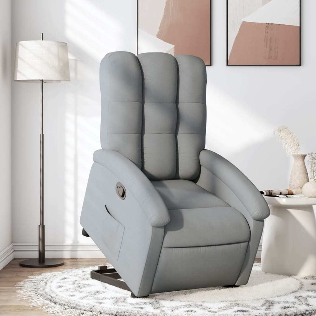 Maison Exclusive - Relaxsessel mit Aufstehhilfe Hellgrau Stoff