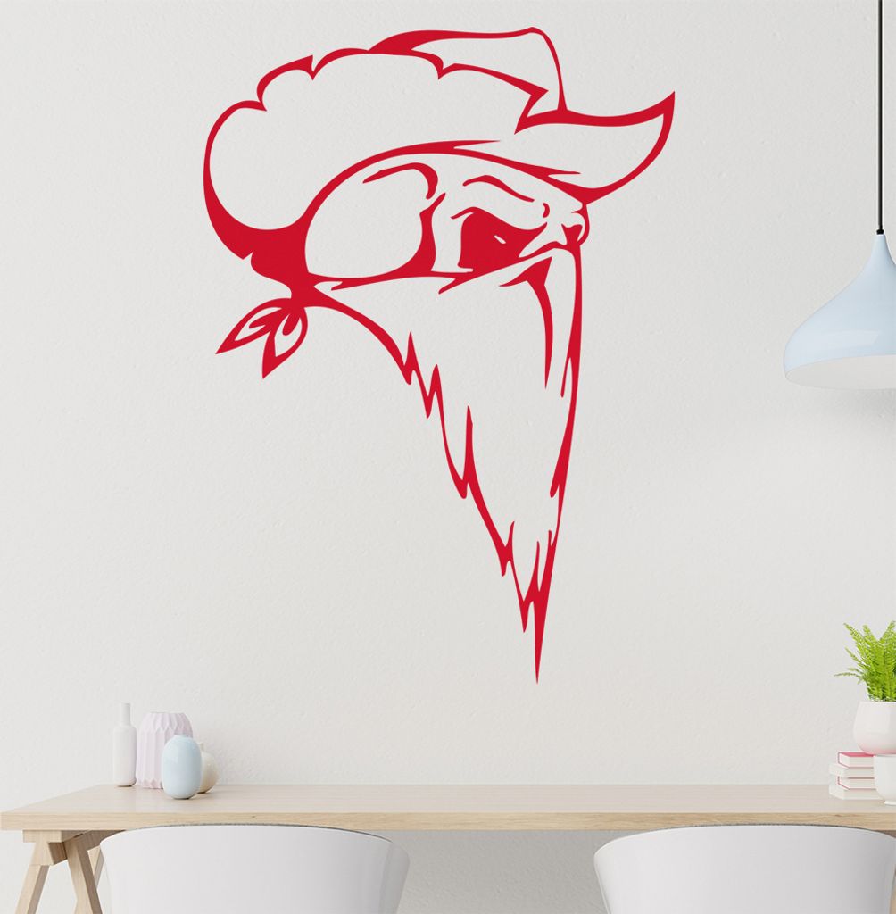 Western Schädel Wandtattoo in 6 Größen - Wandaufkleber Wall Sticker - Dekoration, Küche, Wohnzimmer, Schlafzimmer, Badezimmer