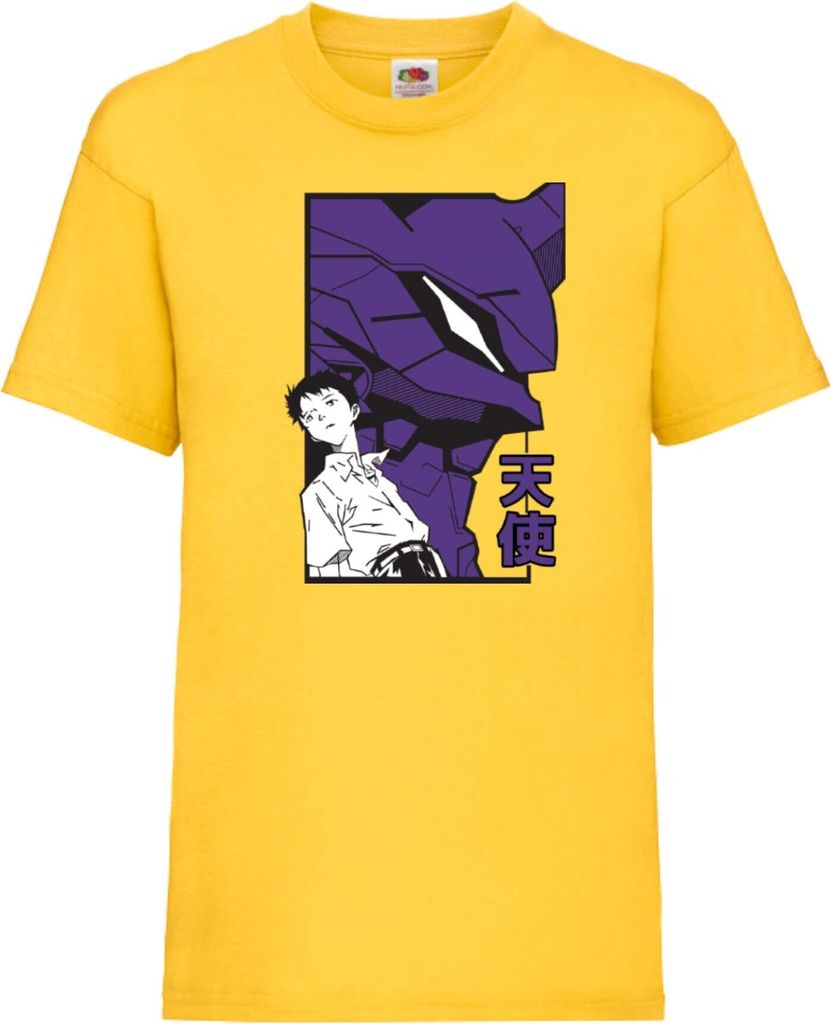 Kinder T-Shirt Japan Animation Manga Anime Comics Neon Anime Genesis Manga Evangelion Shinji Eva Var-038 Shinji Eva, 7-8 Jahr - 128 / Gelb
