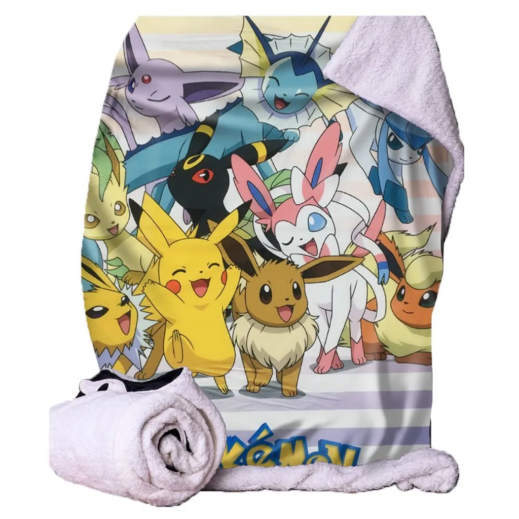 Copriletto Pokemon Eevee 100x150 cm - Plaid Morbido per Cameretta Bambini
