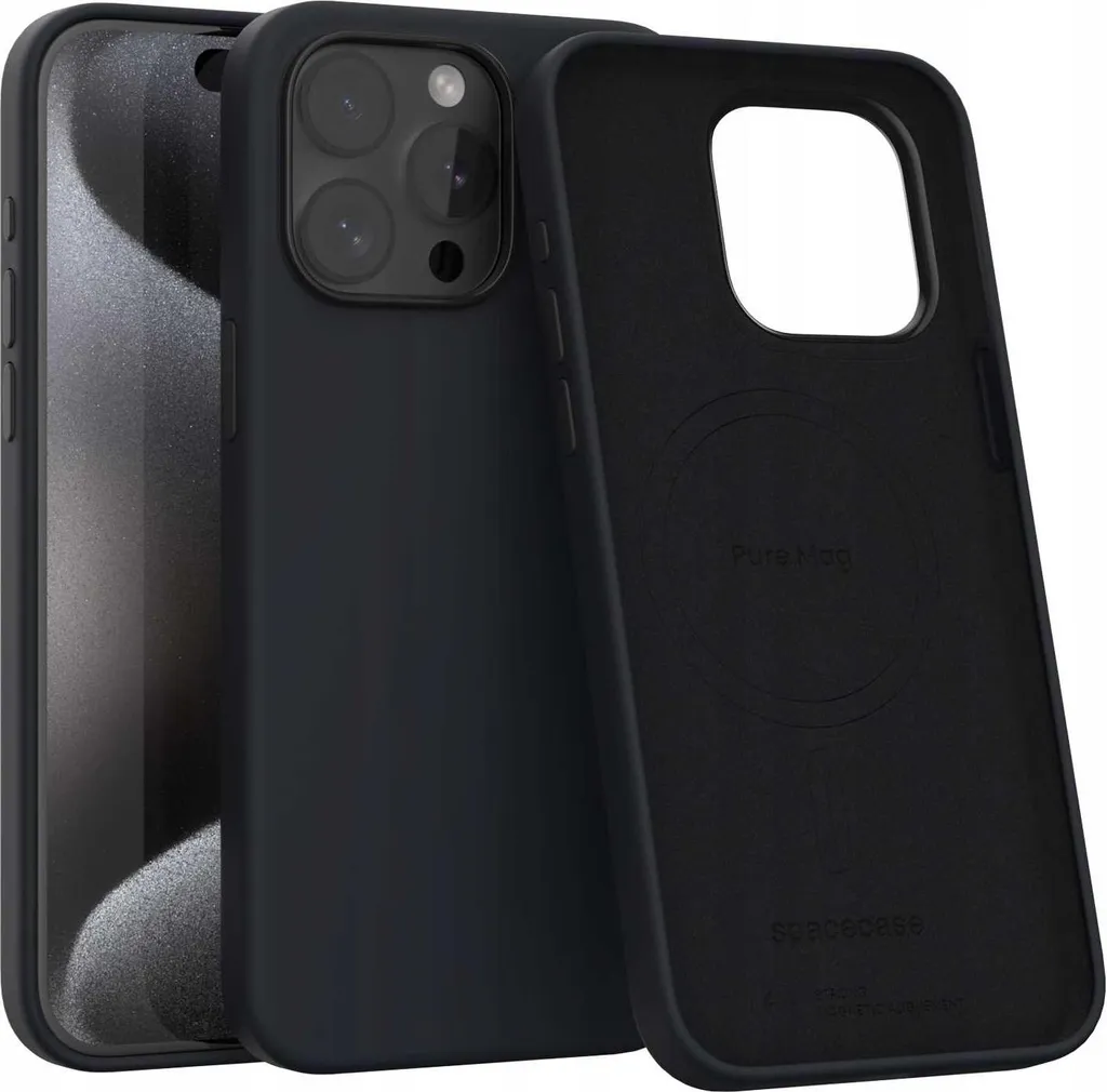 Regala la Custodia SPACECASE Pure Mag iPhone 15 Pro Max Nero MagSafe