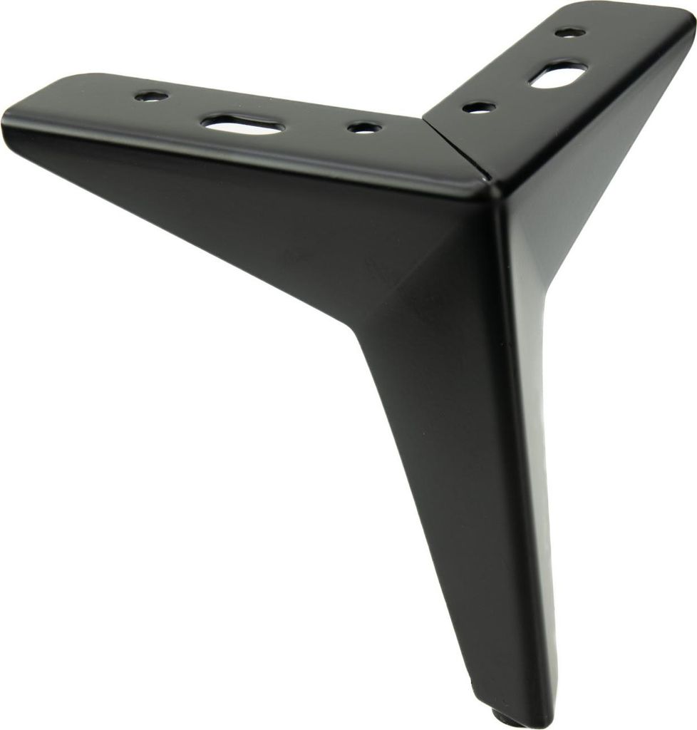 Pied de meuble Star en noir mat, hauteur 13 cm, métal, Image du produit 