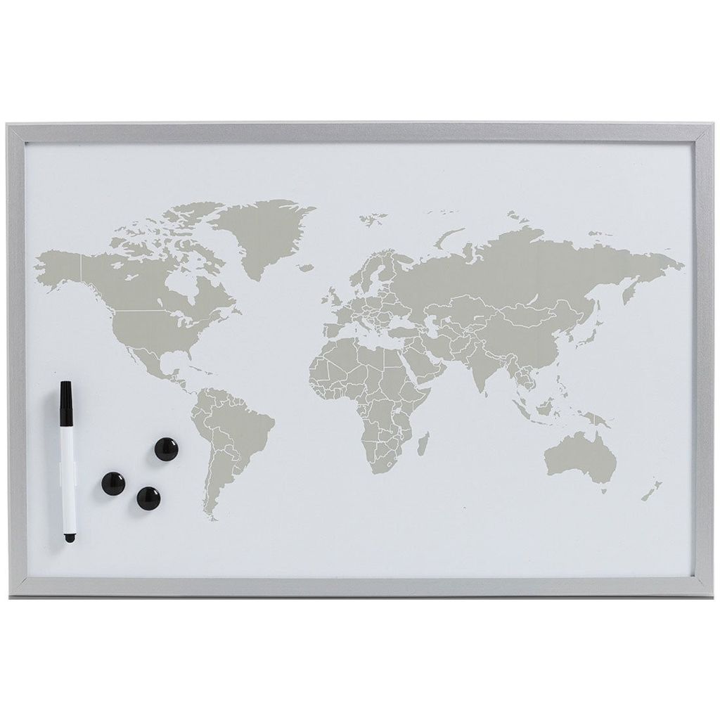 Bílá magnetická tabule World se třemi magnety, 60x40 cm, Obrázek produktu 