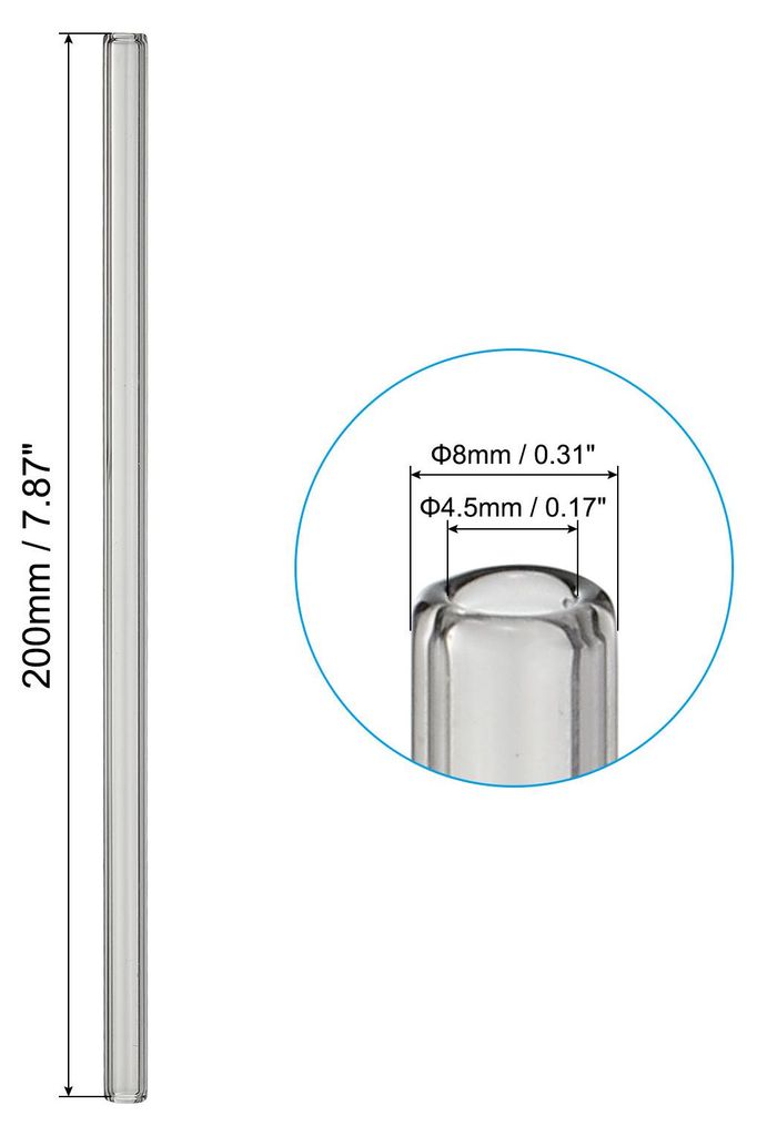 8 Zoll Glasr?hren, 10er Pack Borosilikat Langglasrohre Glasbl?serrohre Industrieglasrohre fš¹r Glasfertigung DIY, Grau