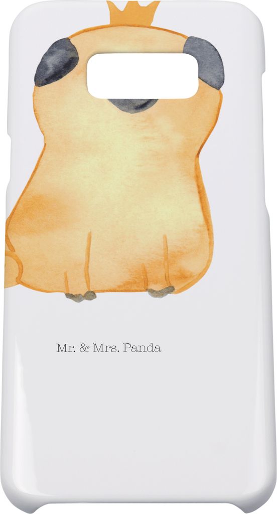 Mr. & Mrs. Panda Samsung Galaxy S8 plus Handyhülle Mops Krone - Weiß - Geschenk, Hund, Lustig, Handy, Hülle, Königlich, Sprüche, Case, König,...