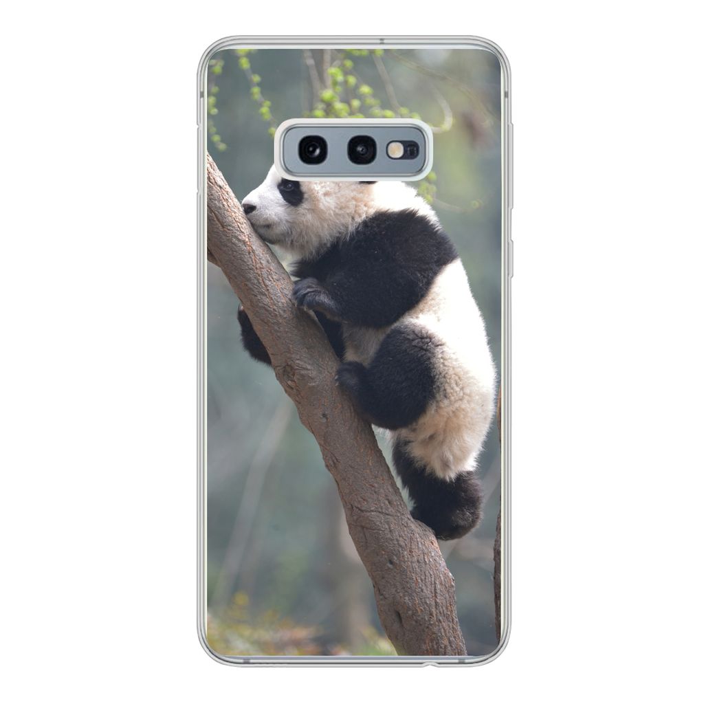 MuchoWow Handyhülle Schutzhülle Hülle für Samsung Galaxy S10e Panda - Tier - Baum Silikon Softcase Handy Hülle - Handy