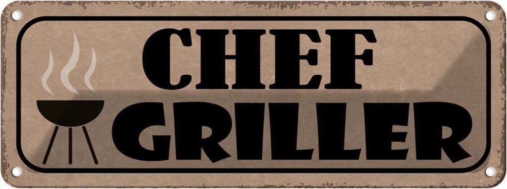 vianmo Blechschild 10x27 cm Grill Chef Griller Geschenk Familie Freunde