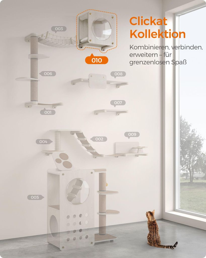 Clickat Kollektion – Nr. 010 Wandmontierte Katzenhöhle