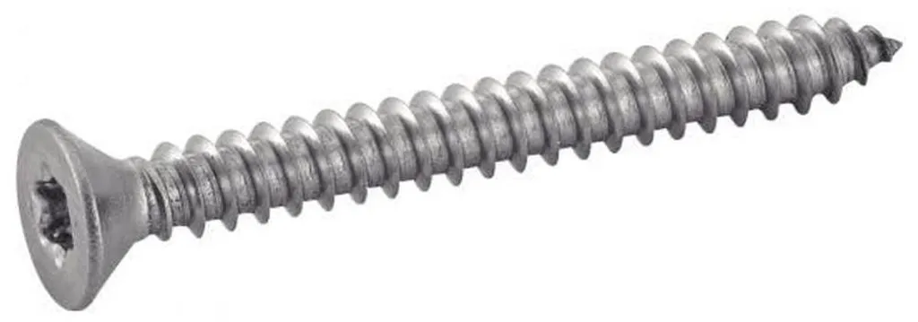 Vis à Tôle Anti-Corrosion 3.9x25 mm Inox A4 Tête Fraisée Six Lobes D-Work