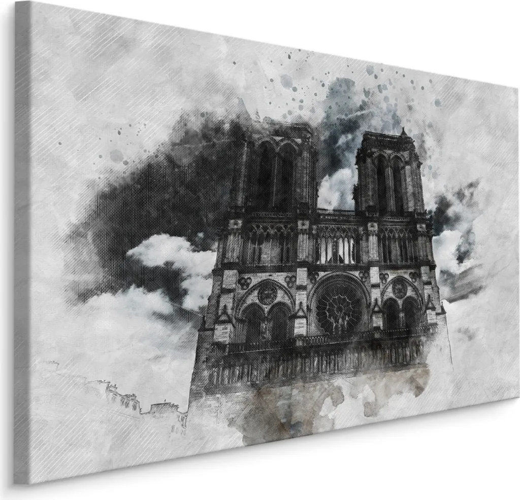 Stampa su Tela XXL Notre-Dame 100x70 - Carta da Parati d'Arte Parigi