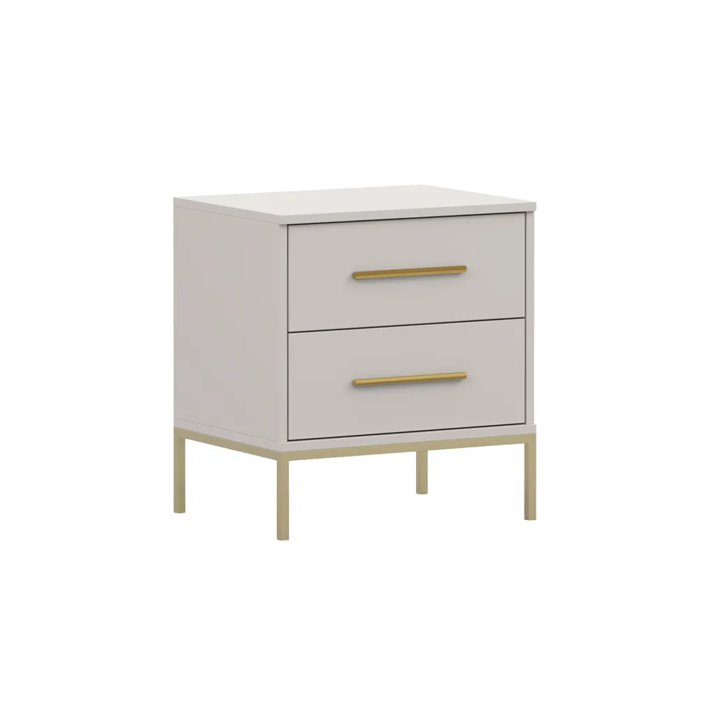 Table de nuit pour chambre moderne - Commode 50 cm Cachemire 2 tiroirs