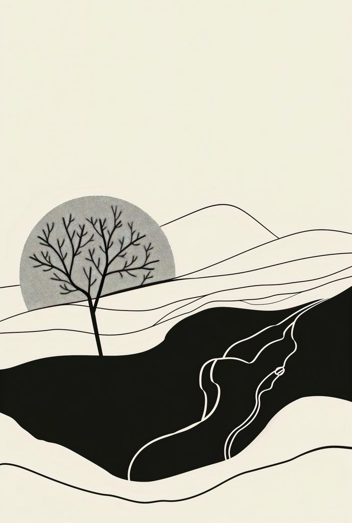 Plakat 68x101cm Wellenförmiger Mond