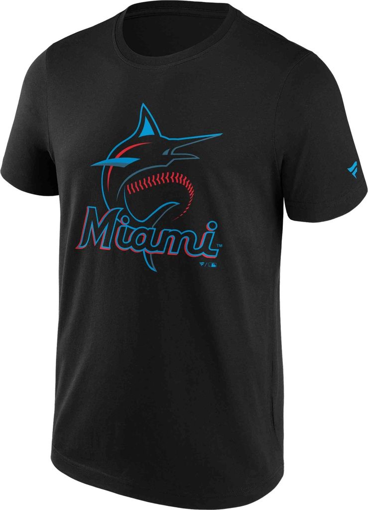 Fanatics - MLB Miami Marlins Primary Logo Graphic T-Shirt : Schwarz XL Farbe: Schwarz Größe: XL