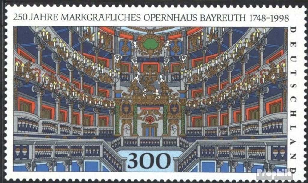 Briefmarken BRD (BR.Deutschland) 1998 Mi 1983 (kompl.Ausgabe) gestempelt 250 Jahre Opernhaus Bayreuth