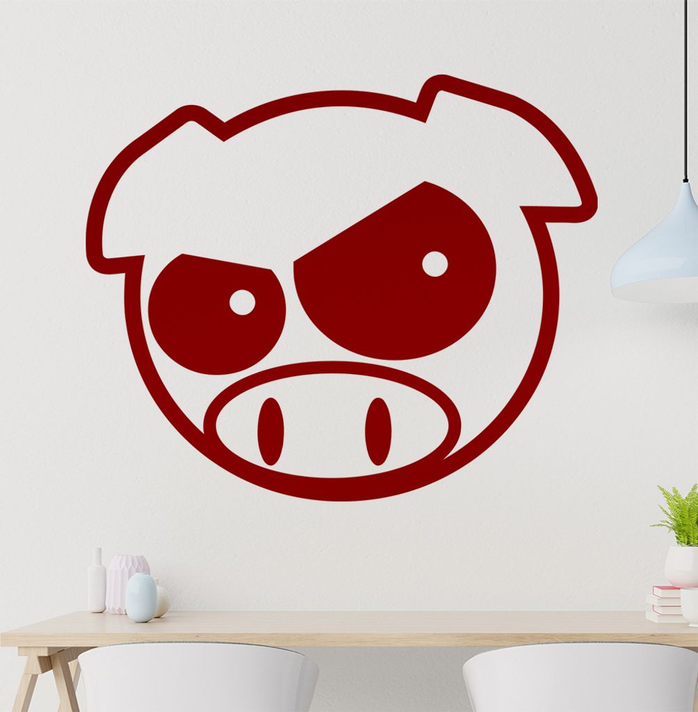 Schwein Wandtattoo in 6 Größen - Wandaufkleber Wall Sticker - Dekoration, Küche, Wohnzimmer, Schlafzimmer, Badezimmer