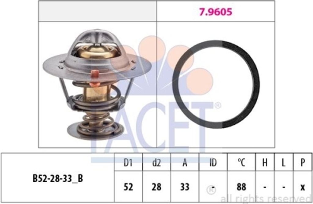 1 Thermostat, Kühlmittel FACET 7.8412 Italy - OE Equivalent für CITROËN