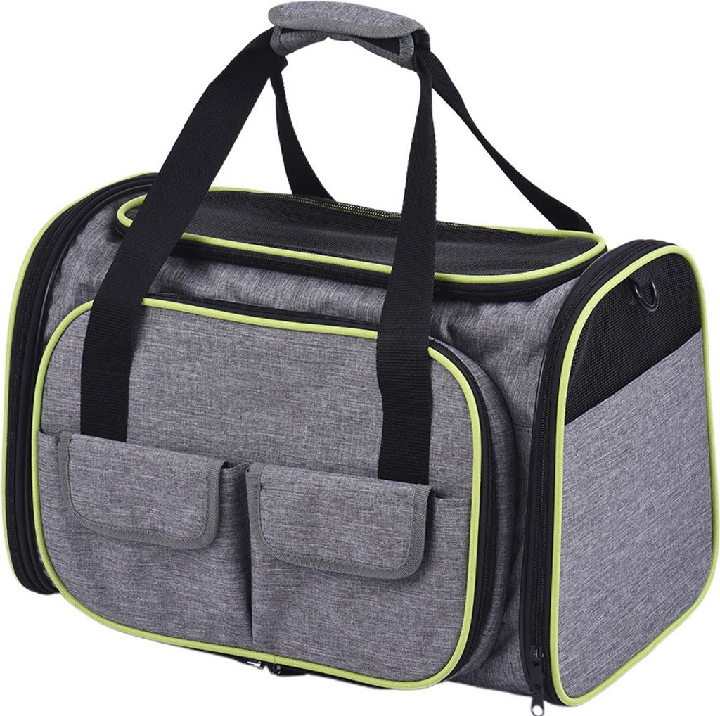 Expandable 600D Material Reisen Pet Carrier Soft Seitige faltbare Haustier Hund Katze Tragetasche Grosse Space auf Gepaeck mit Fleece-Matte ,Taschen