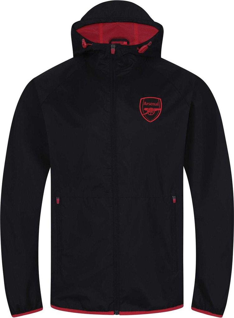 Arsenal FC - Windjacke für Herren, Mit Schild GF322 (S) (Schwarz)