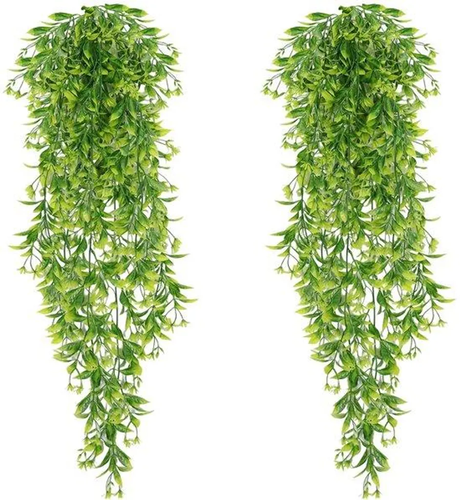 Lot de 2 plantes tombantes artificielles vertes 78 cm pour intérieur