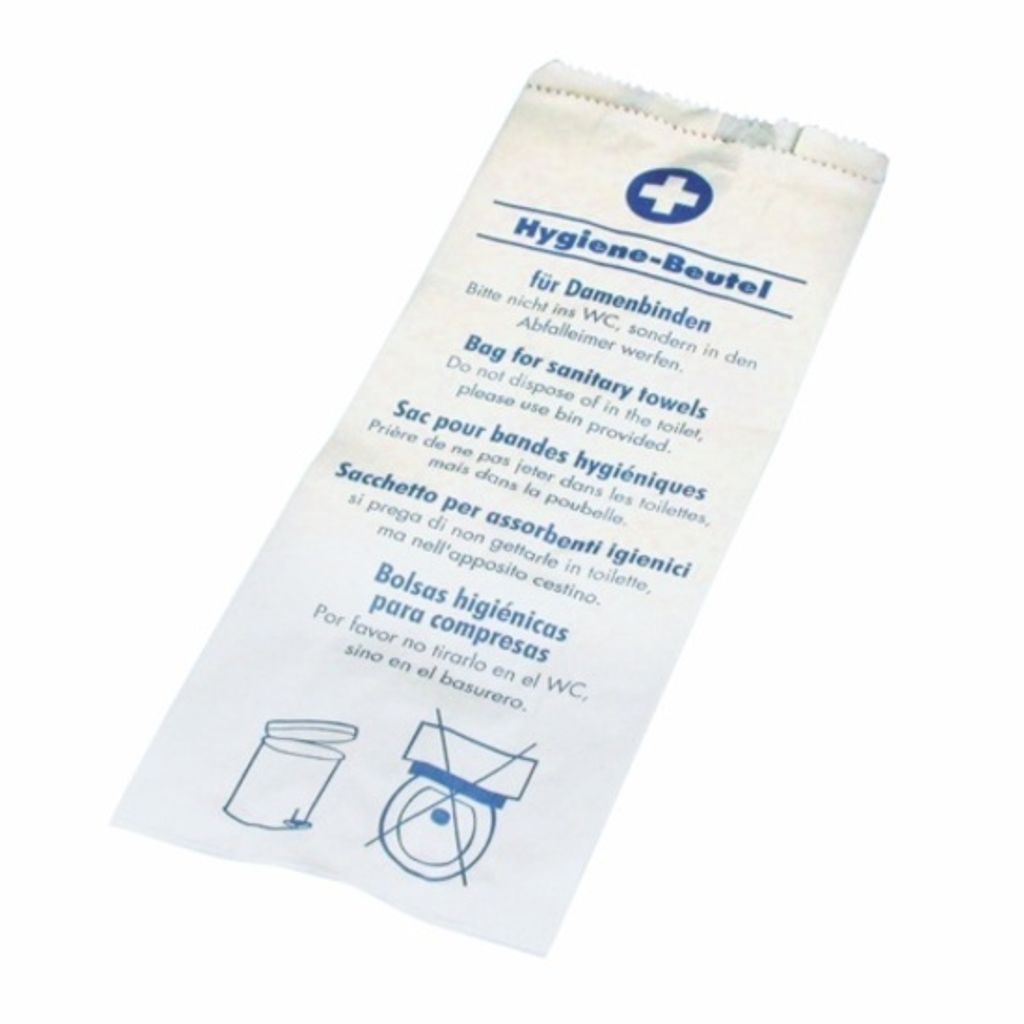 Papstar Hygienebeutel mit Druck 280 x 110 x 55mm 200 Stück 12376