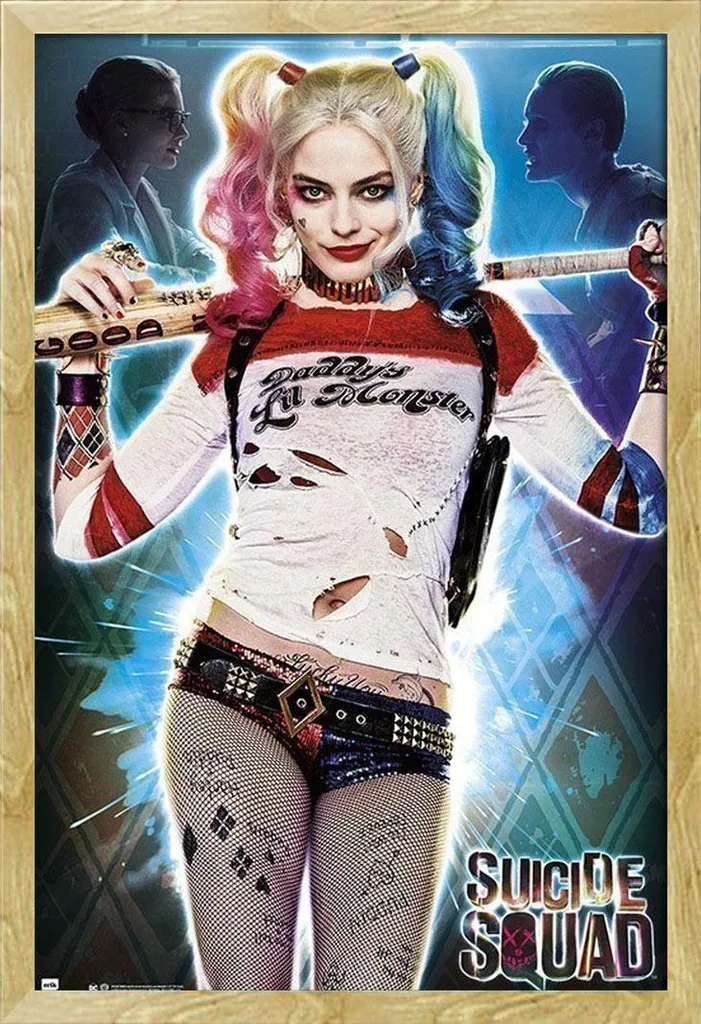 Suicide Squad Poster Harley Quinn - Cornice Shinsuke Faggio + Acrilico