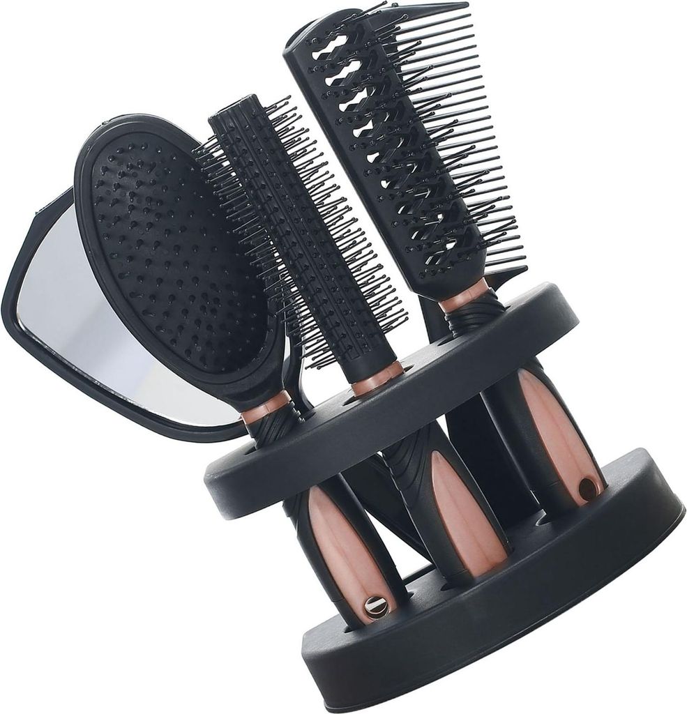 Set mit 5 Haarkämmen, Spiegel, professionelle Salon-Schneidbürsten-Sets, Friseur-Styling-Werkzeug und Halter, Ständer, Dressing-Kamm-Sets für D...