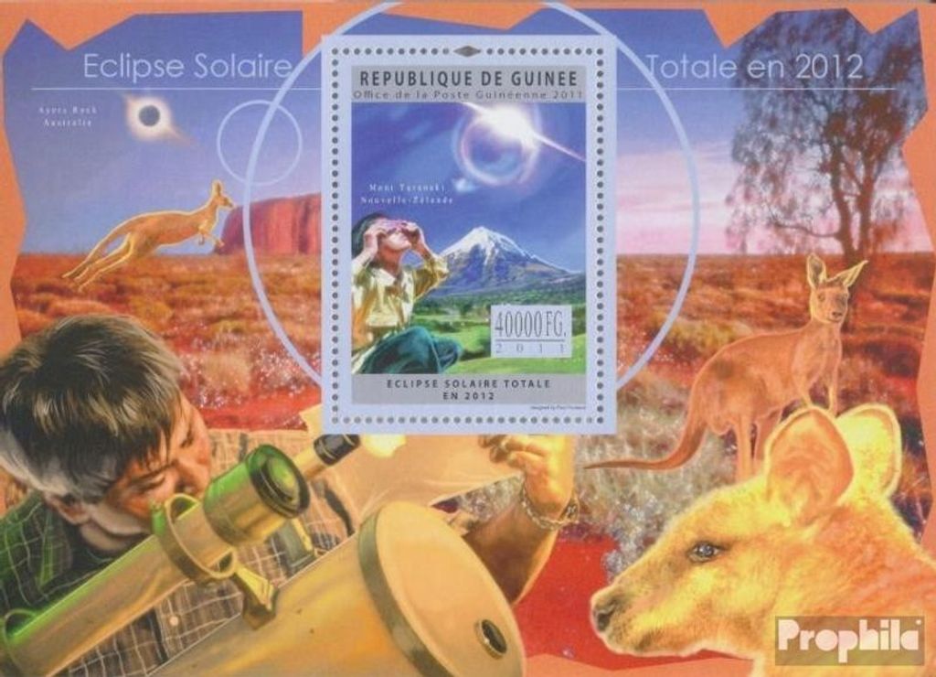 Briefmarken Guinea 2011 Mi Block 2037 (kompl. Ausgabe) postfrisch Sonnenfinsternis 2012